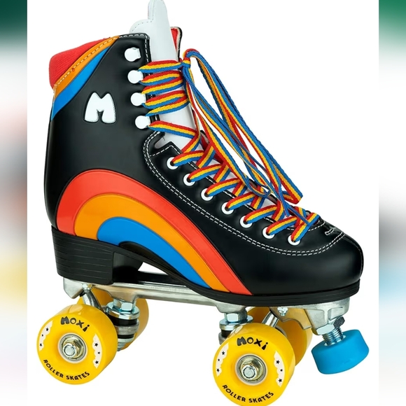Moxie black rainbow rider sz 8 roller skate bnwot worn once try them out derby - Picture 6 of 10